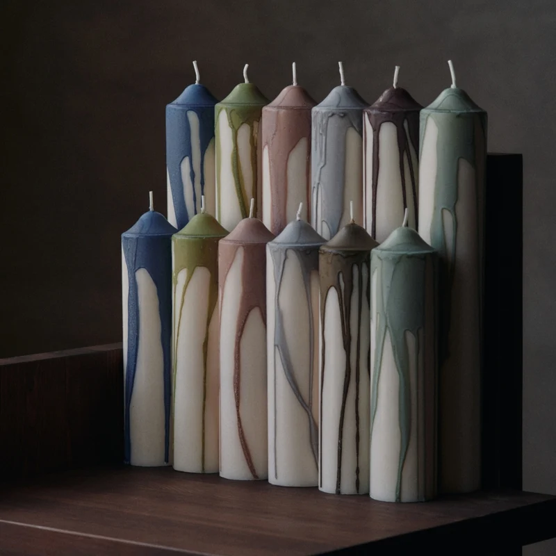 Stumpenkerze Dryp Pillar Candle H20 - ferm LIVING