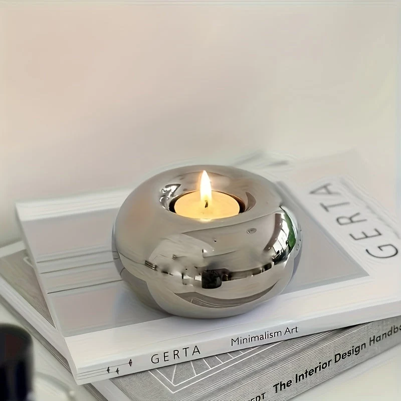 Euroselle Modern Ceramic Tealight Holder For Elegant Tabletop Decor