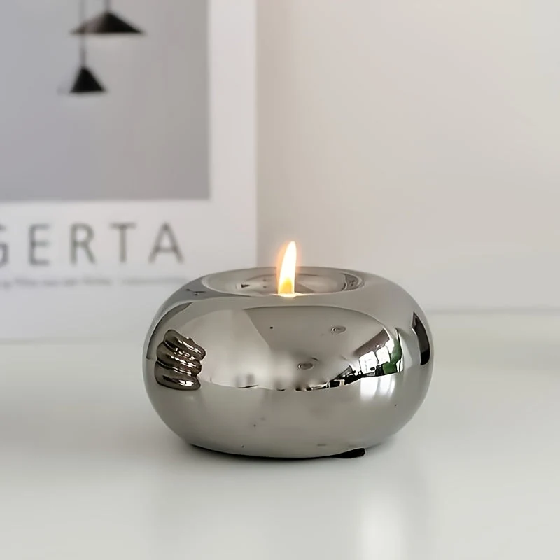 Euroselle Modern Ceramic Tealight Holder For Elegant Tabletop Decor