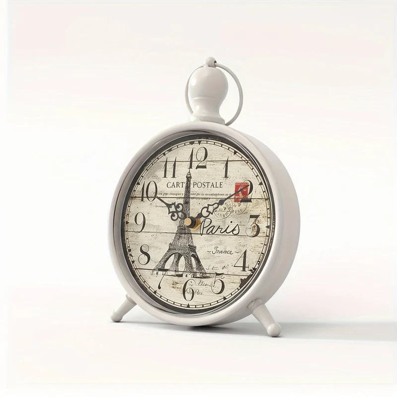Euroselle Non-Ticking Eiffel Tower Desk Clock With Silent Movement