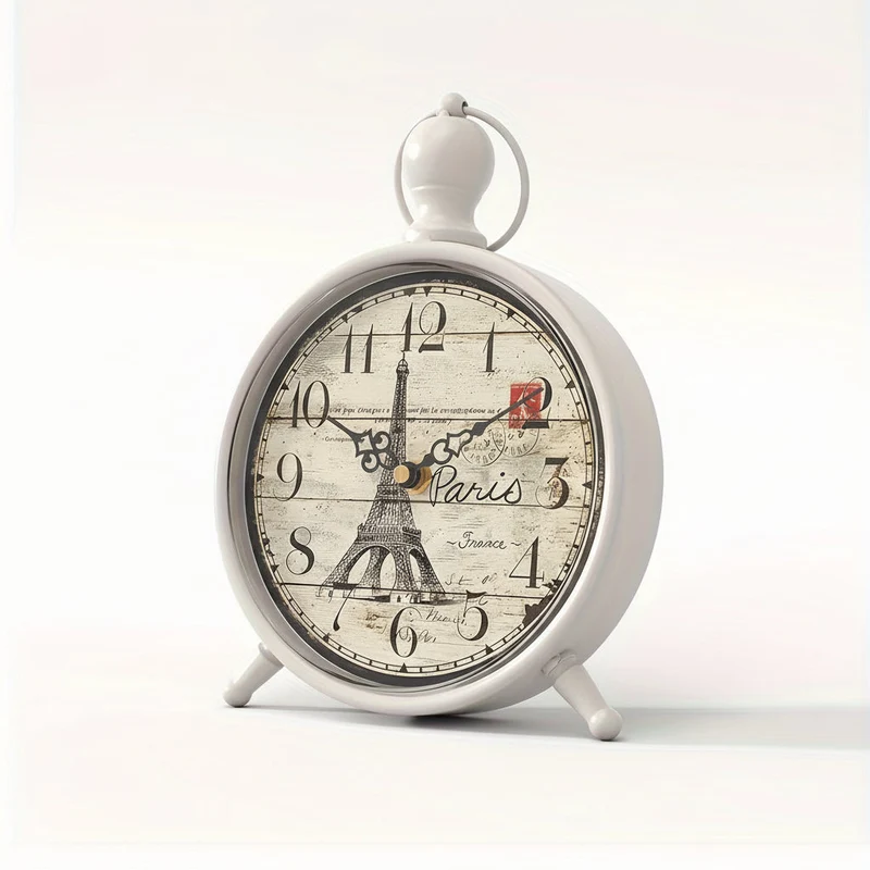 Euroselle Non-Ticking Eiffel Tower Desk Clock With Silent Movement