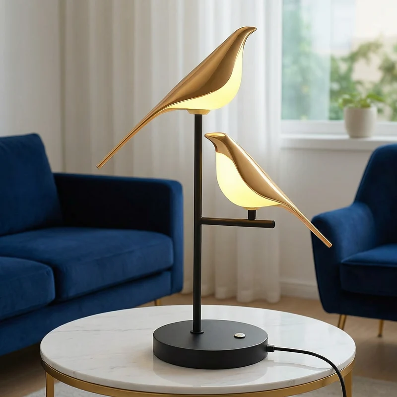 Euroselle Avian Silhouette LED Table Lamp For Cozy Ambiance At Bedside Or Desk