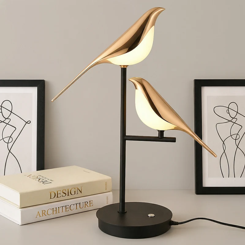 Euroselle Avian Silhouette LED Table Lamp For Cozy Ambiance At Bedside Or Desk