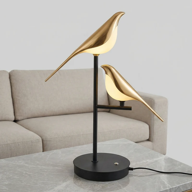 Euroselle Avian Silhouette LED Table Lamp For Cozy Ambiance At Bedside Or Desk