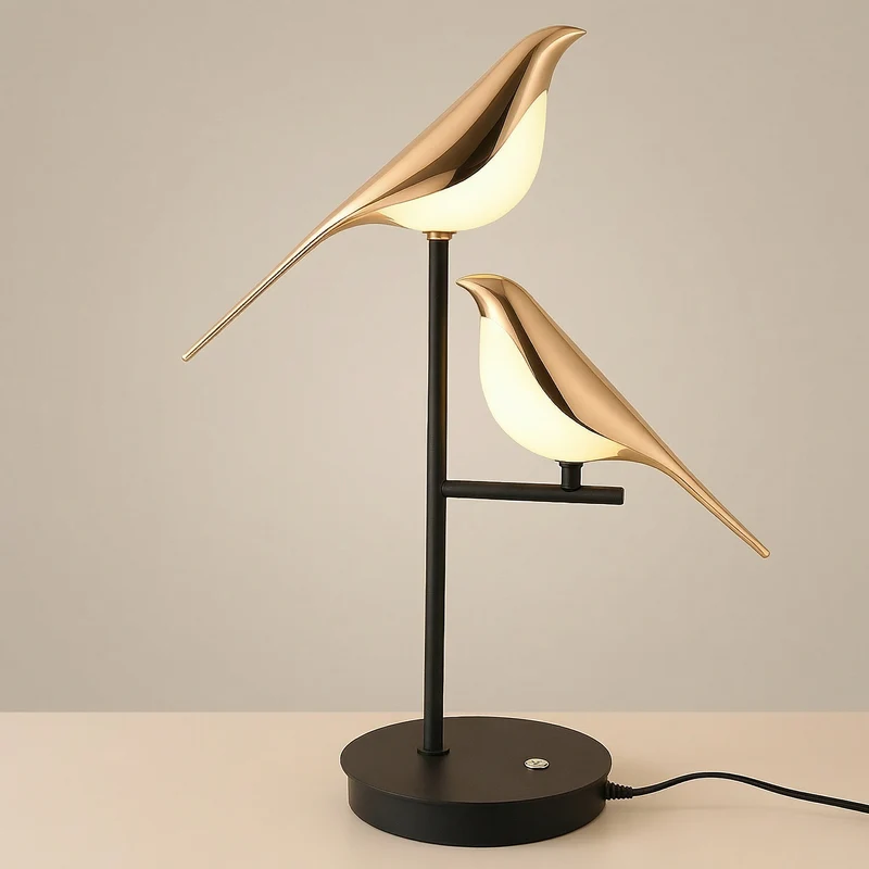Euroselle Avian Silhouette LED Table Lamp For Cozy Ambiance At Bedside Or Desk