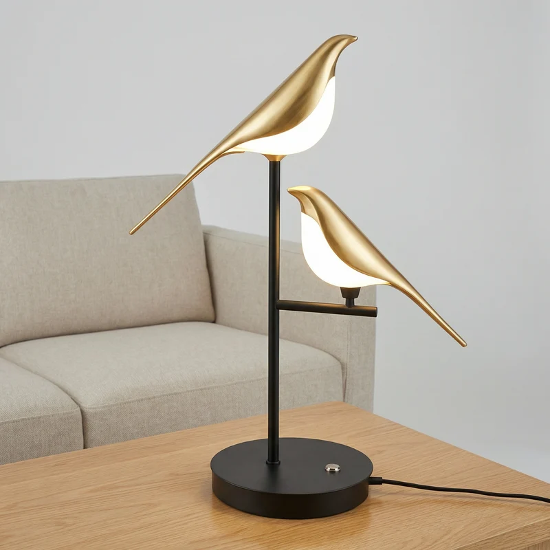 Euroselle Avian Silhouette LED Table Lamp For Cozy Ambiance At Bedside Or Desk