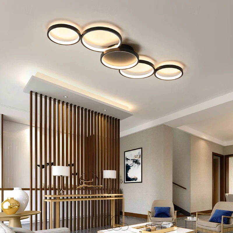 Euroselle Contemporary Ceiling Lamp With LED Rings for Modern Ambience