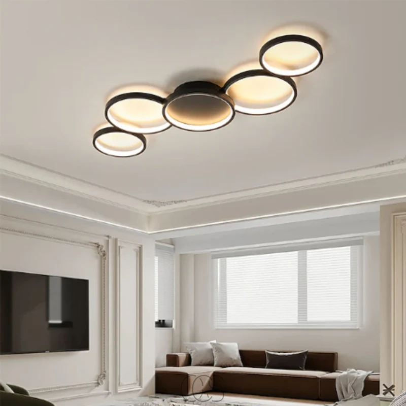 Euroselle Contemporary Ceiling Lamp With LED Rings for Modern Ambience