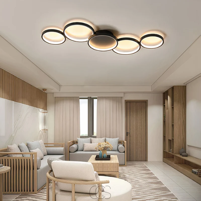 Euroselle Contemporary Ceiling Lamp With LED Rings for Modern Ambience