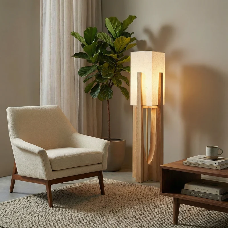 Calm Knot Handcrafted Shade Floor Lamp With Modern Living Room Aesthetic By Euroselle