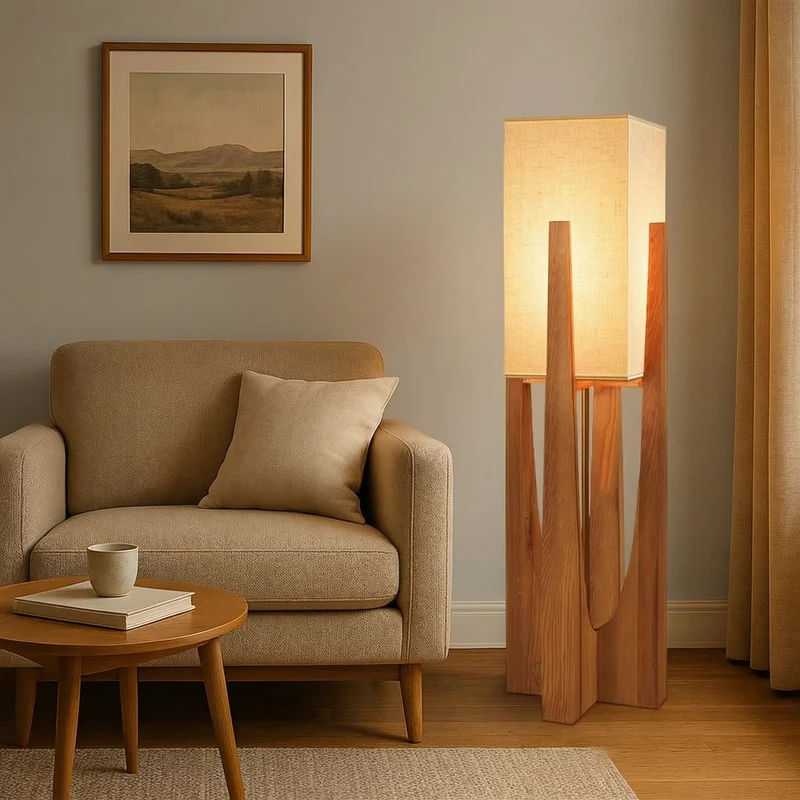 Calm Knot Handcrafted Shade Floor Lamp With Modern Living Room Aesthetic By Euroselle