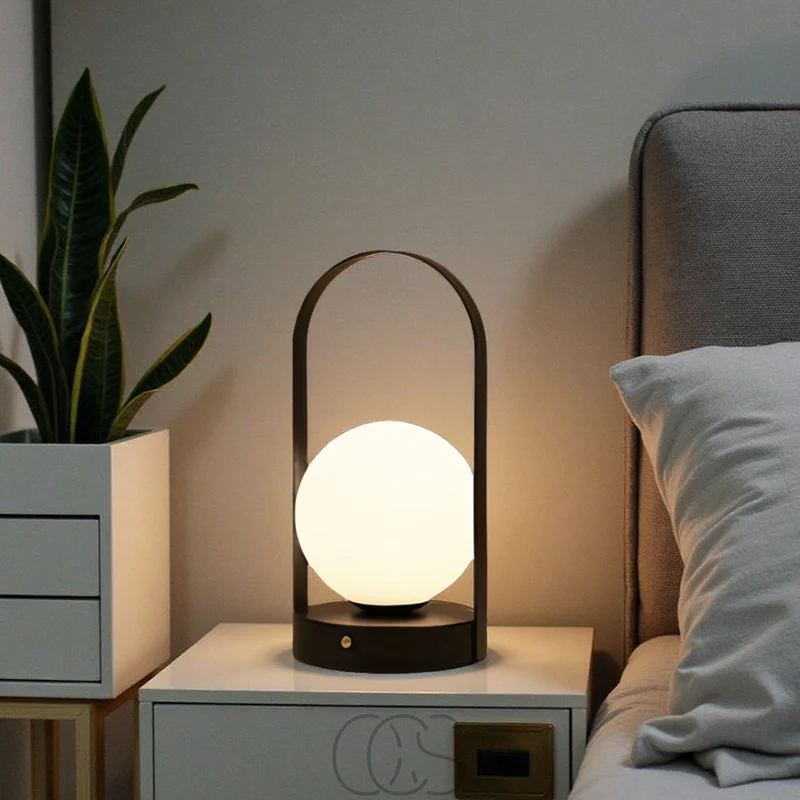 Euroselle Spherical Wireless LED Table Lamp For Nighttime Use
