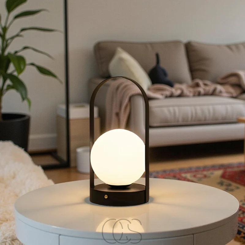 Euroselle Spherical Wireless LED Table Lamp For Nighttime Use