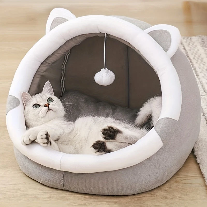 Euroselle Soft Cozy Cat Cave Bed Plush Hideout For Cats