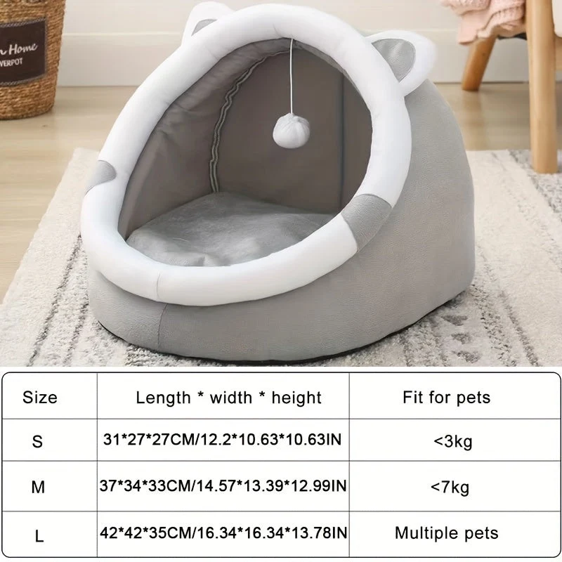 Euroselle Soft Cozy Cat Cave Bed Plush Hideout For Cats