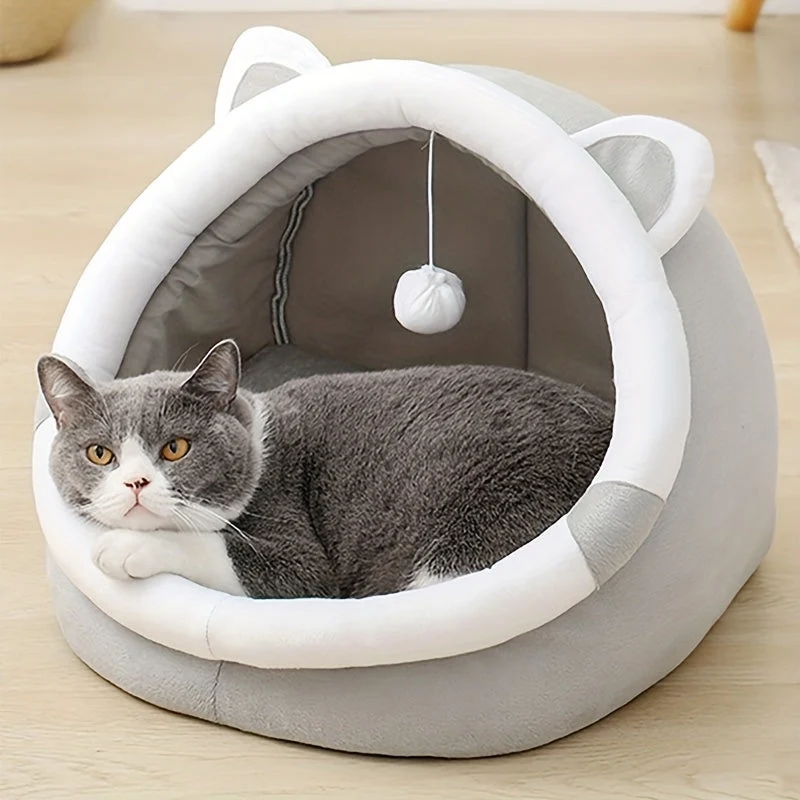Euroselle Soft Cozy Cat Cave Bed Plush Hideout For Cats