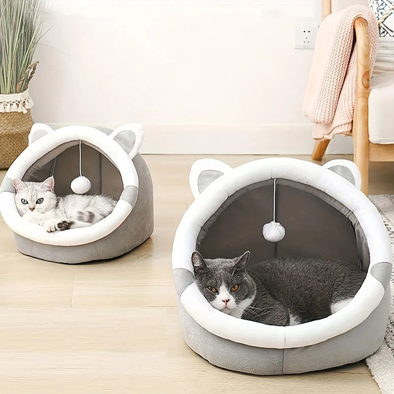 Euroselle Soft Cozy Cat Cave Bed Plush Hideout For Cats