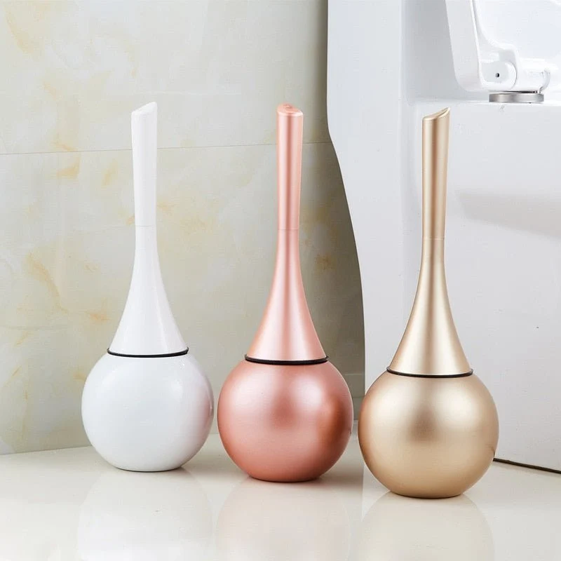 Euroselle Silicone Toilet Brush With Holder For Deep Cleaning