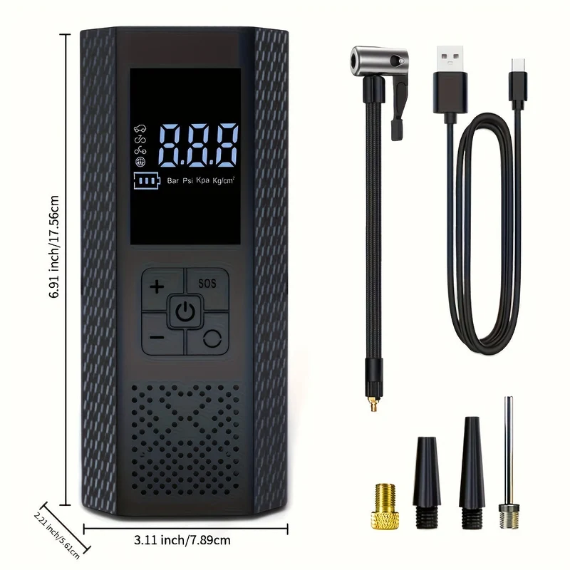 Euroselle Compact Cordless Tire Pump 150 PSI for Cars and Sports Balls