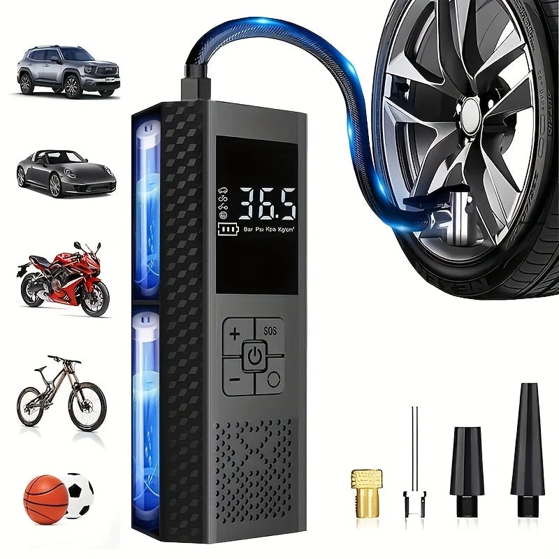 Euroselle Compact Cordless Tire Pump 150 PSI for Cars and Sports Balls