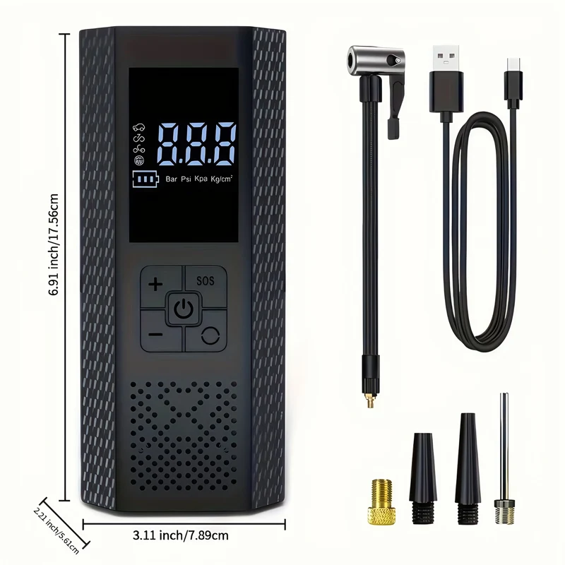 Euroselle Compact Cordless Tire Pump 150 PSI for Cars and Sports Balls