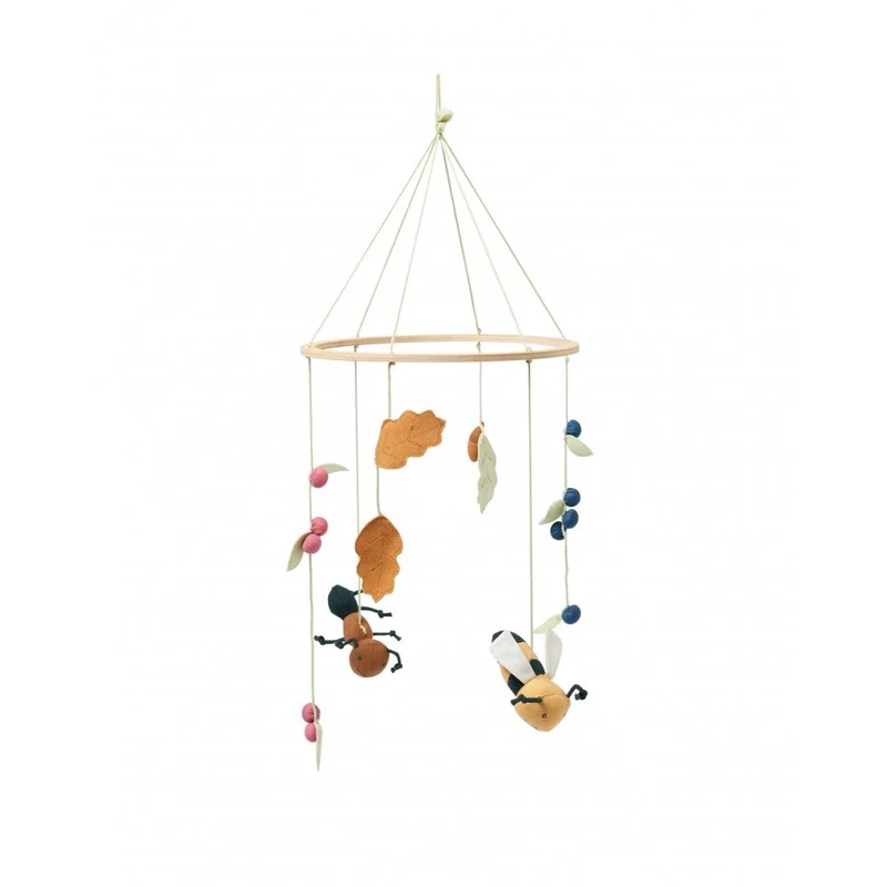 Baby-Mobile Waldtiere, Baumwolle & Buche