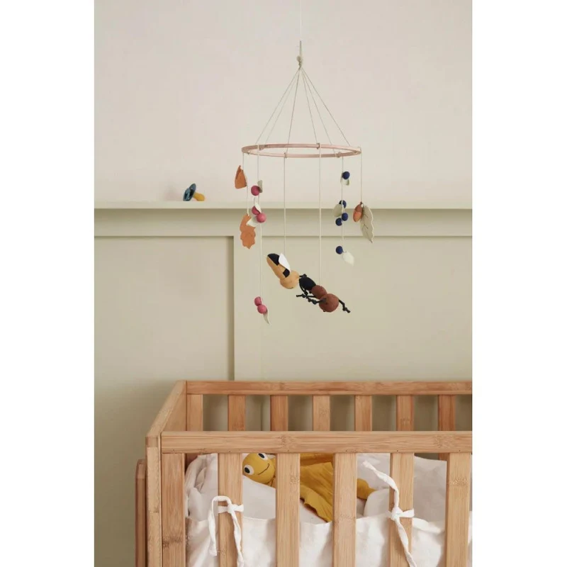 Baby-Mobile Waldtiere, Baumwolle & Buche