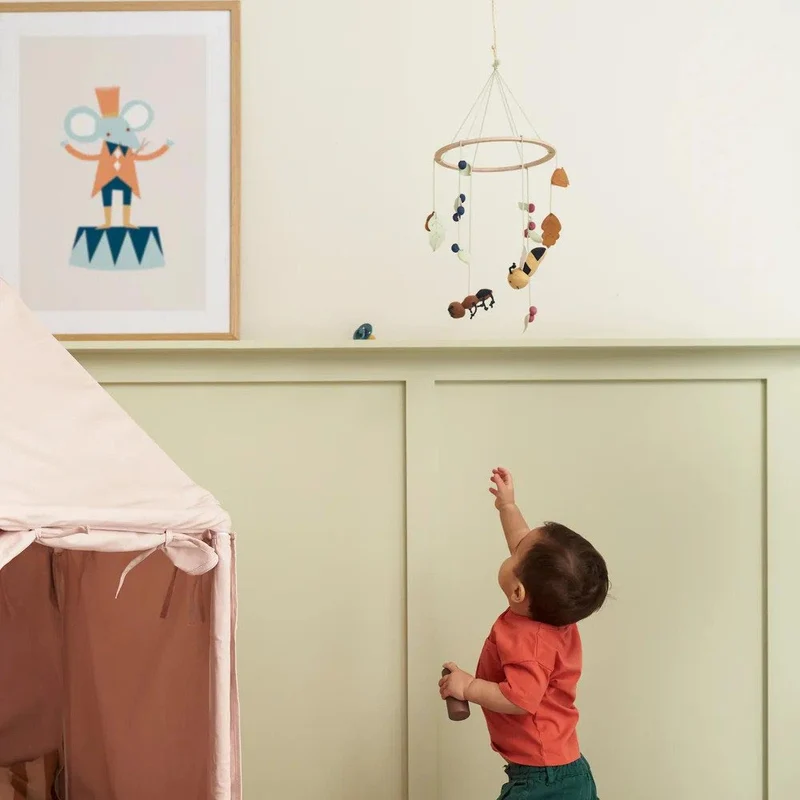 Baby-Mobile Waldtiere, Baumwolle & Buche