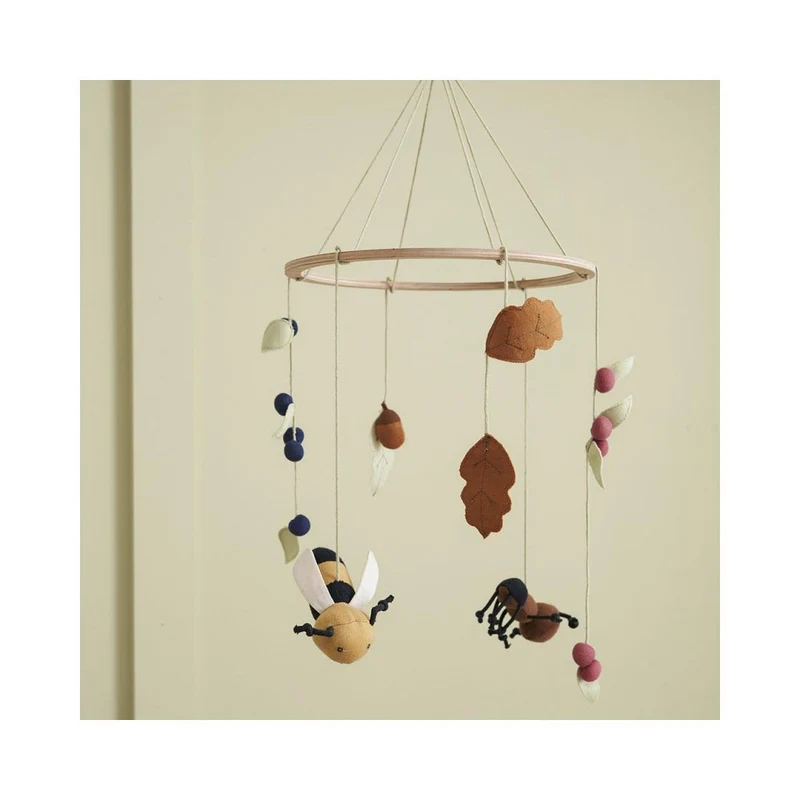 Baby-Mobile Waldtiere, Baumwolle & Buche