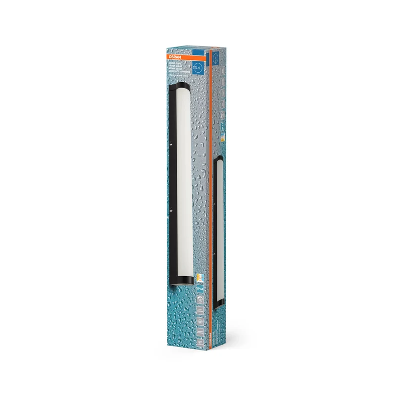 OSRAM ORBIS Tube Badezimmer Spiegel-/Wandleuchte Frost-Glas 12W 60cm schwarz