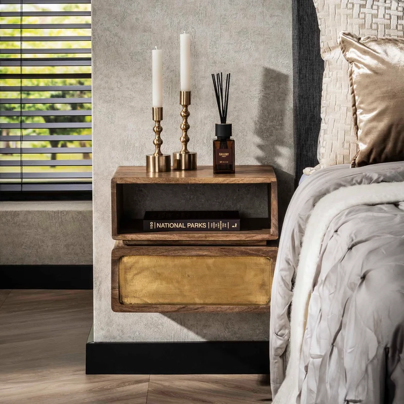 Nachttisch 1 Schublade brass