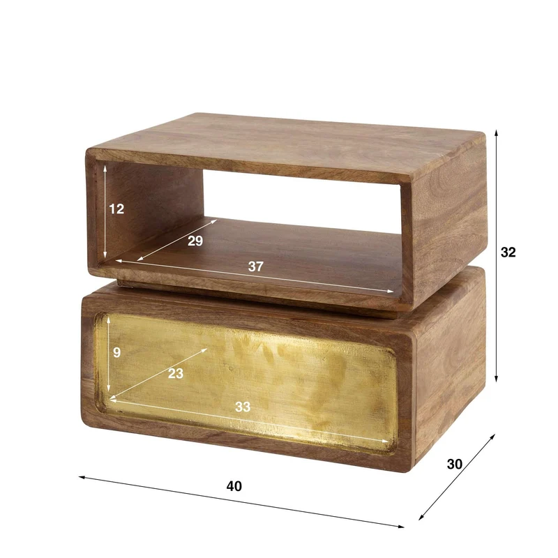 Nachttisch 1 Schublade brass