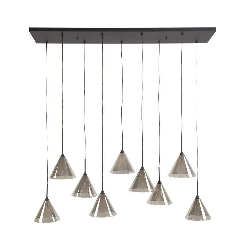 Hängelampe 5+4 Kegel Kappe Glas (G9)