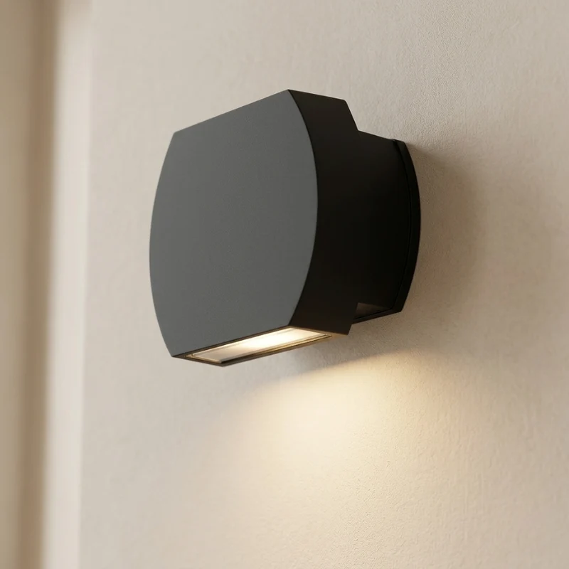 Euroselle Modern Outdoor Wall Light With Metal And Glass LED