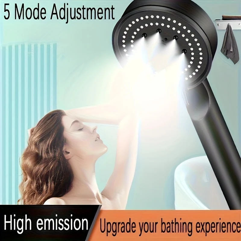 Euroselle Premium Hand Showerhead With 5-Mode High-Pressure Spray