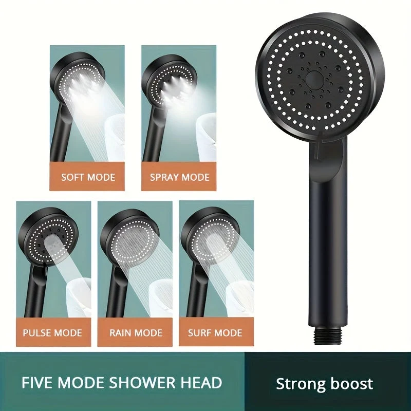 Euroselle Premium Hand Showerhead With 5-Mode High-Pressure Spray