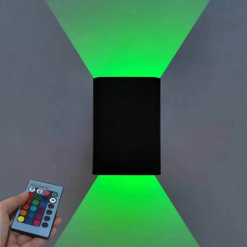 Euroselle Modern RGB LED Wall Light With Remote Control - Square Aluminium Wall Lamp