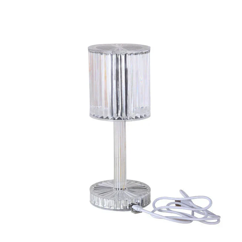 Euroselle Crystal LED Dimmable USB Rechargeable Table Lamp, Elegant Design
