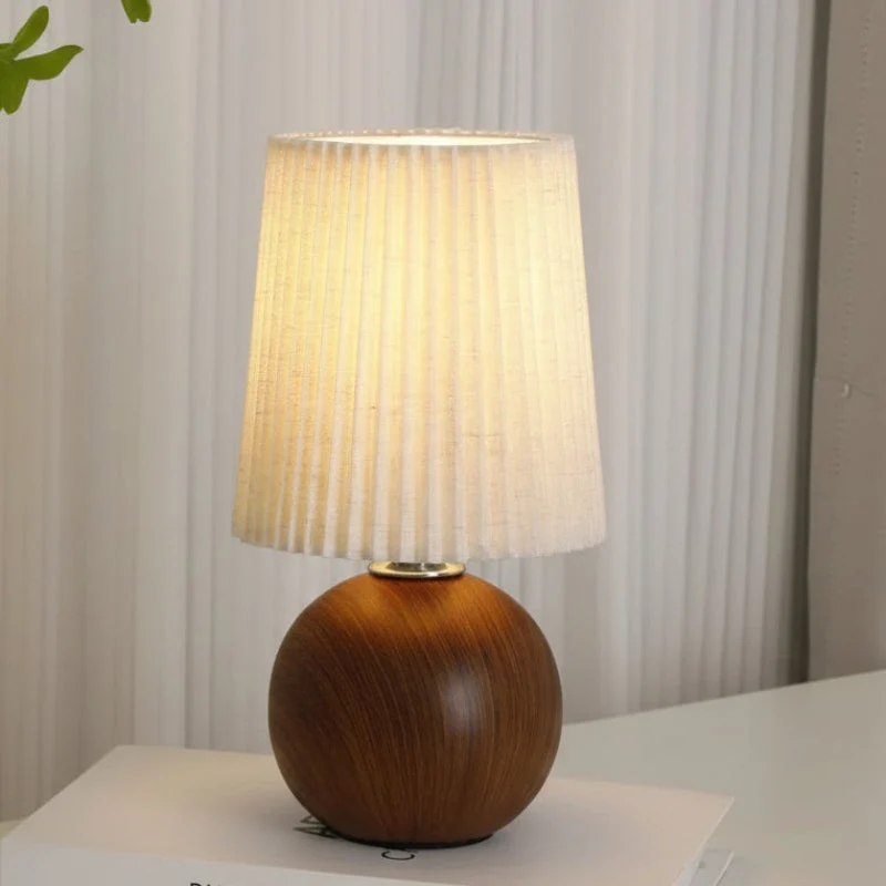 Cordless LED Table Lamp With Fabric Shade And Ceramic Base Euroselle