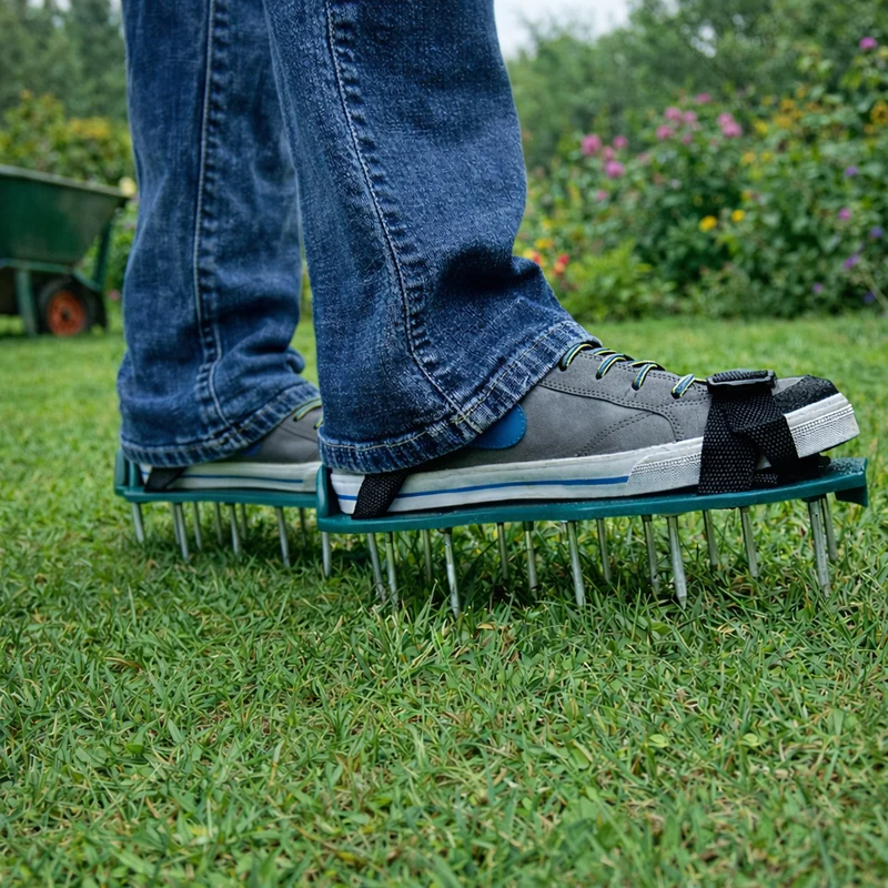 Euroselle Spiked Lawn Aerator Shoes For Healthier Grass Growth