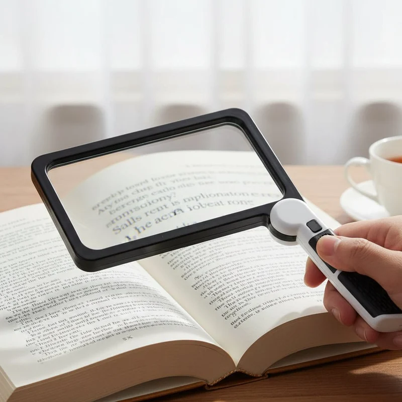 Euroselle 5x LED Magnifying Glass With Dimmable Light For Reading Crafting Detailed Inspections