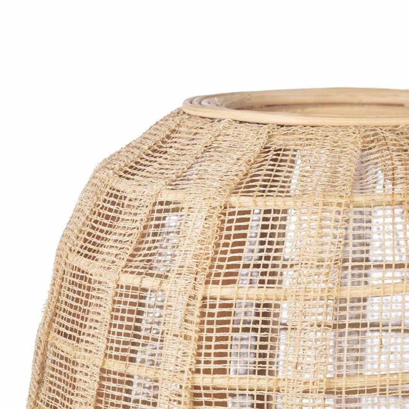 Tischlampe Maru aus Bambusgeflecht, naturfarben