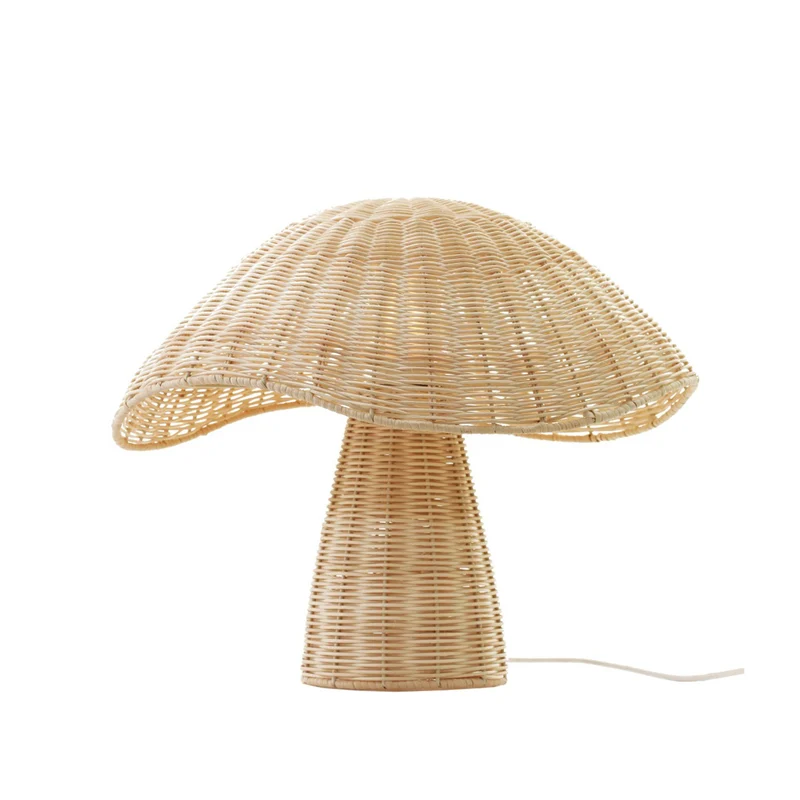 Stehlampe Pilz Mushroom aus Rattan, naturfarben