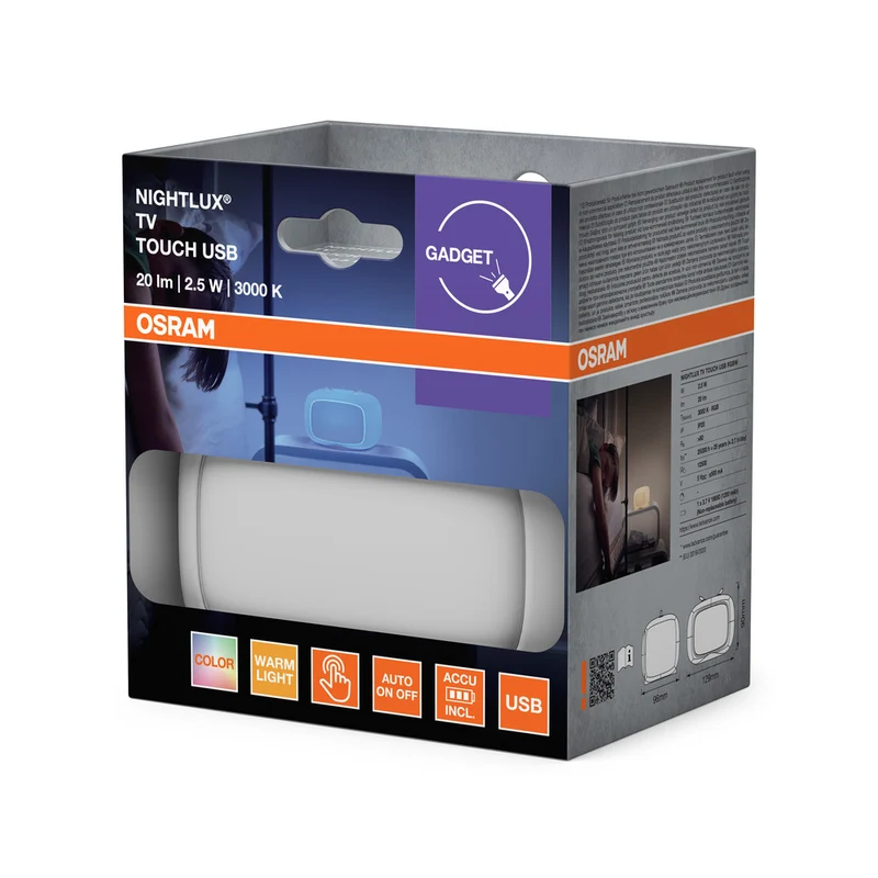 OSRAM NIGHTLUX TOUCH TV USB RGBW mehrfarbig batteriebetrieben LED Nachtlicht 0,50W