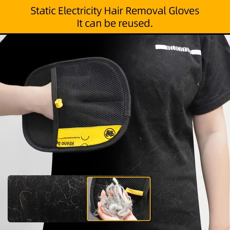 Euroselle Large Pet Grooming Gloves for Hair and Lint Removal