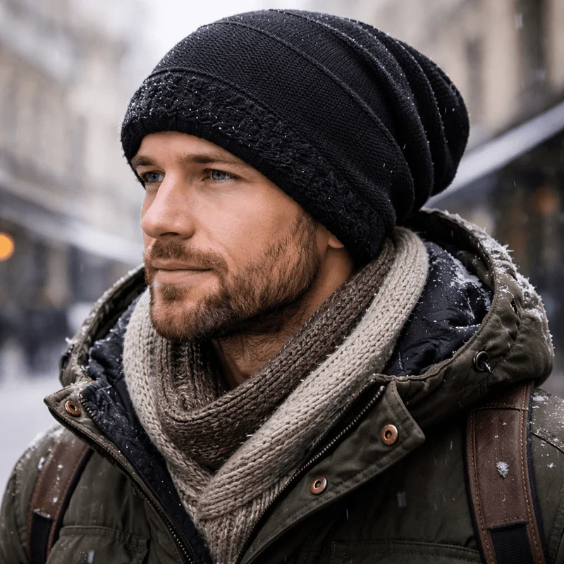 Euroselle Relaxed Fit Winter Beanie With Thermal Fleece Lining For Everyday Warmth