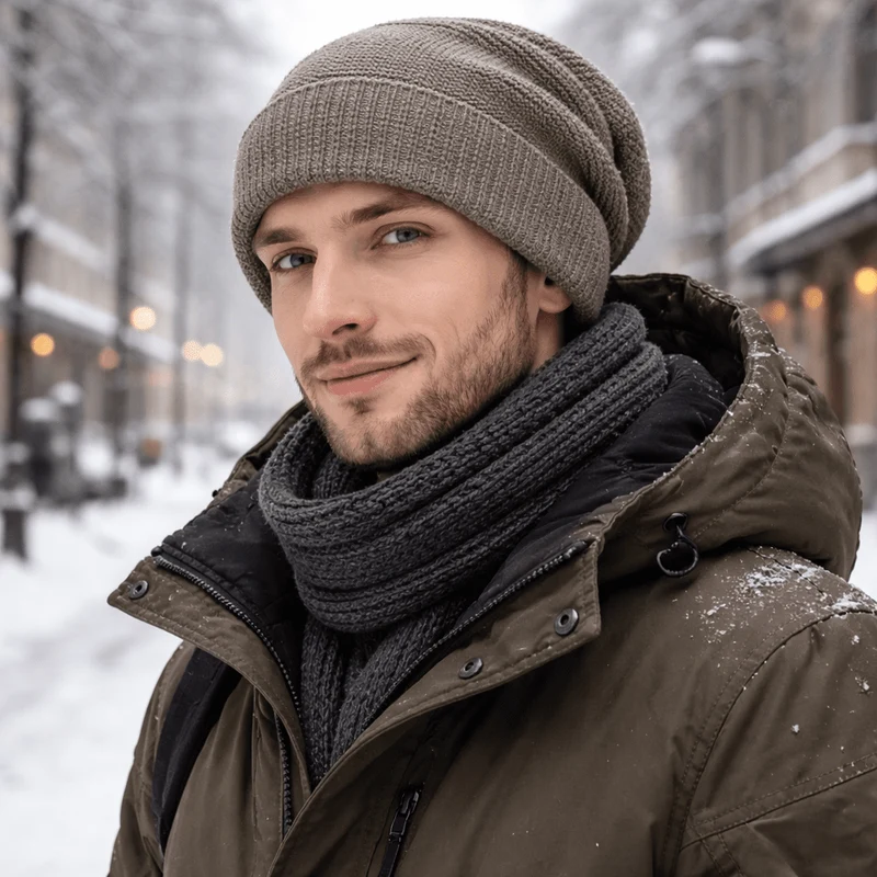 Euroselle Relaxed Fit Winter Beanie With Thermal Fleece Lining For Everyday Warmth