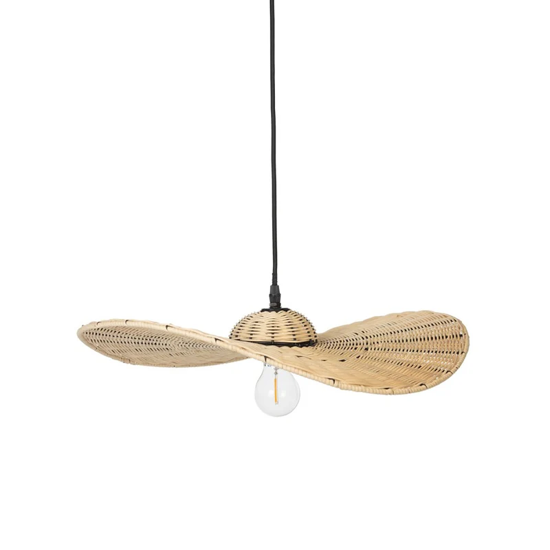 Hängelampe Vaian aus Rattan, naturfarben