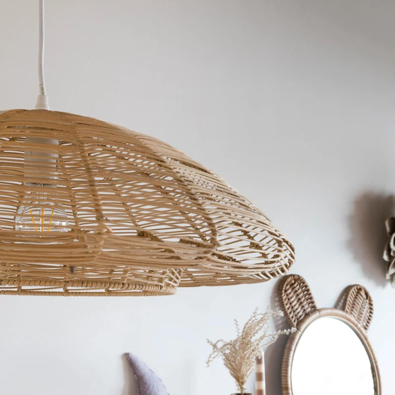 Hängelampe Zandi aus Rattan, beige