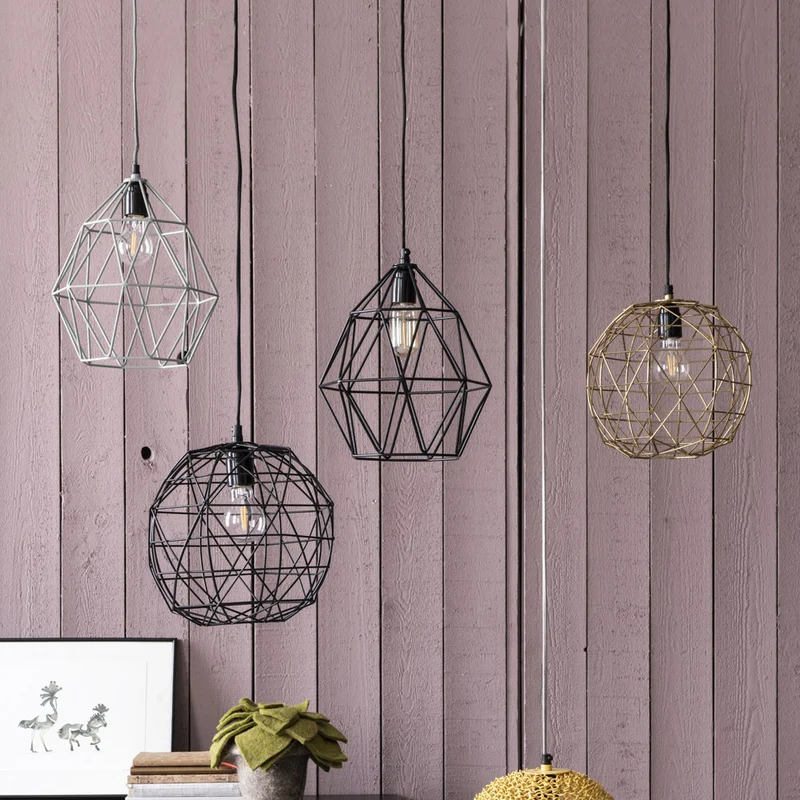 Hängelampe Wire Pendelleuchte aus Metall mit Kabel und Fassung